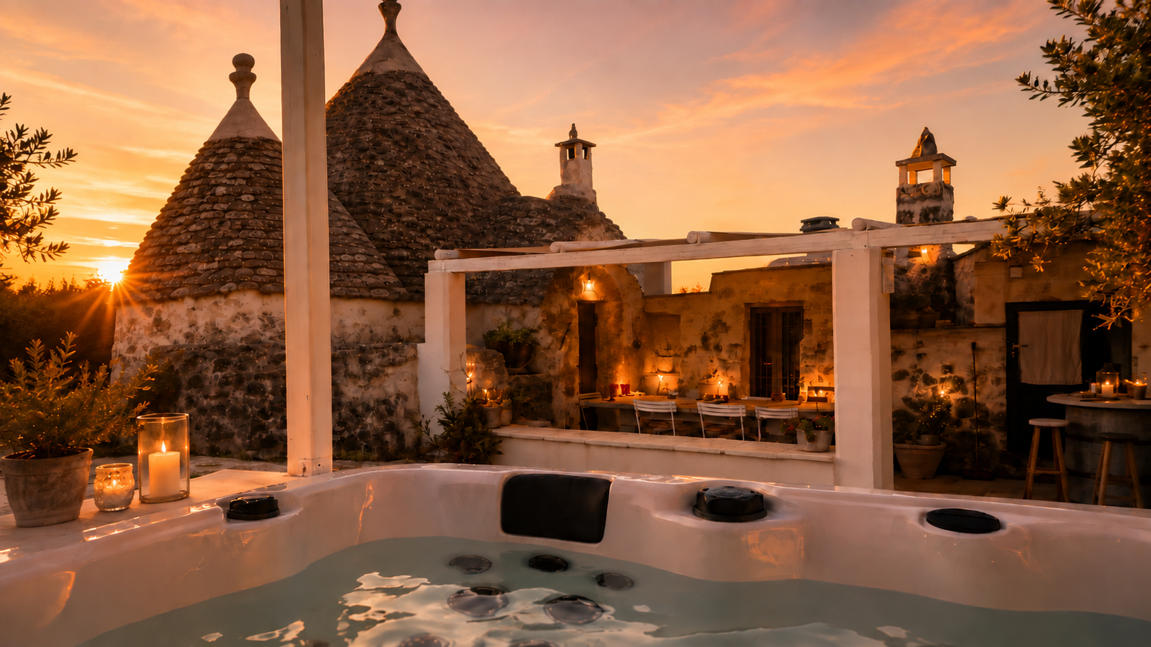 Private jacuzzi and outdoor terrace